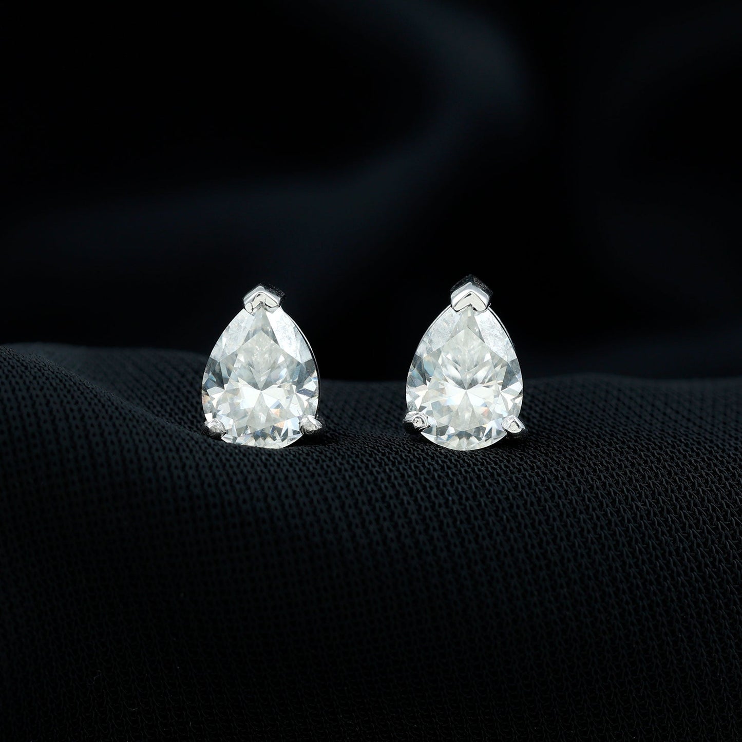 Certified 2 Carat Diamond Teardrop Earrings With Screw Back