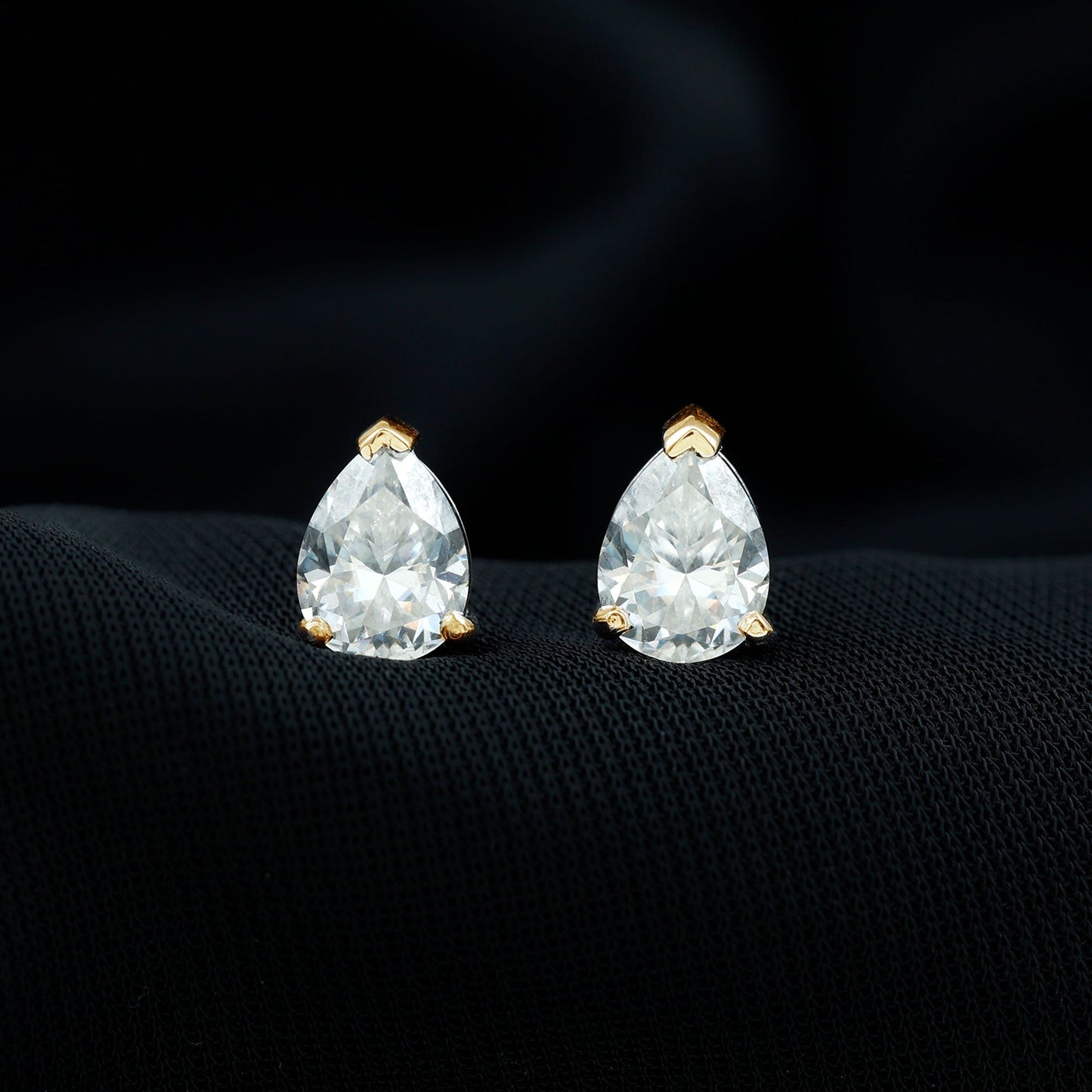 Certified 2 Carat Diamond Teardrop Earrings With Screw Back