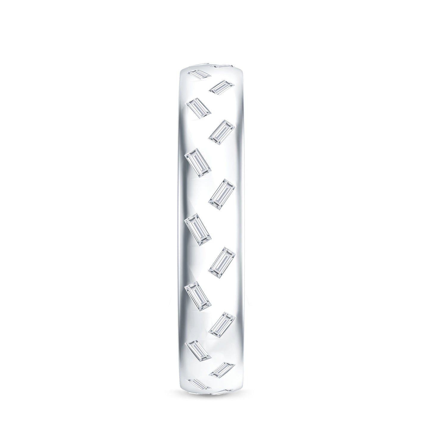 Baguette Cut Lab Grown Diamond Wedding Band With Certificate