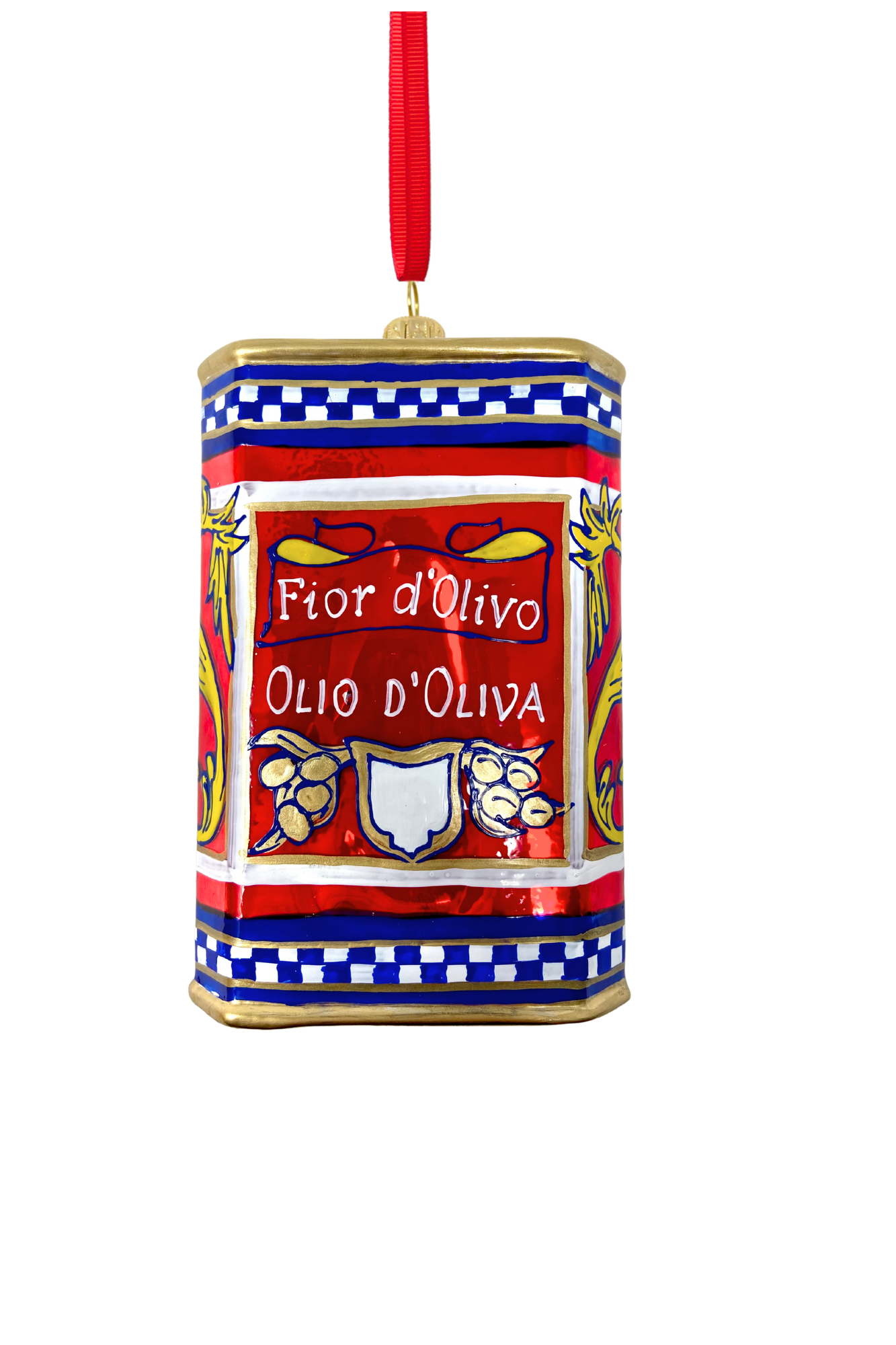 Fior D'Olivo Oil Can Polish Glass Ornament