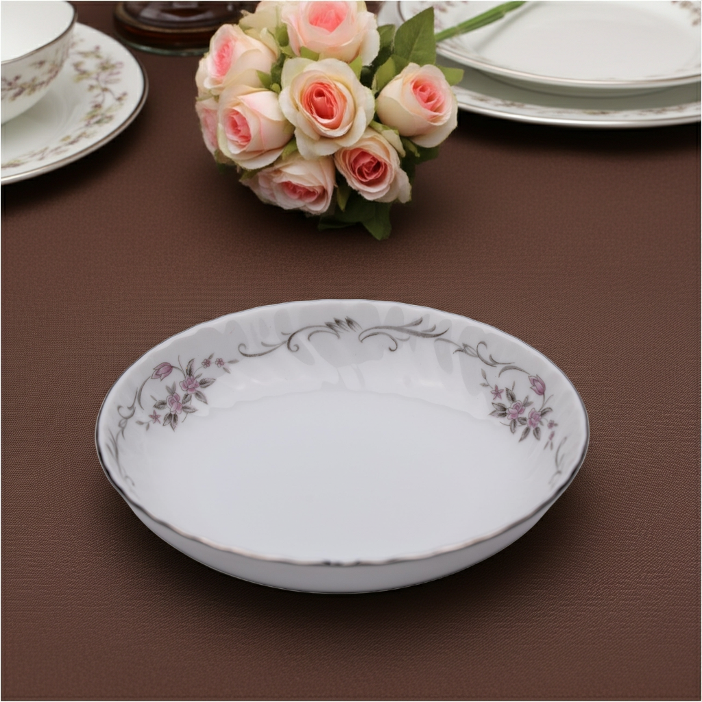 Gold Standard GST1 Rosebud Porcelain Fruit Bowl — Silver Edge