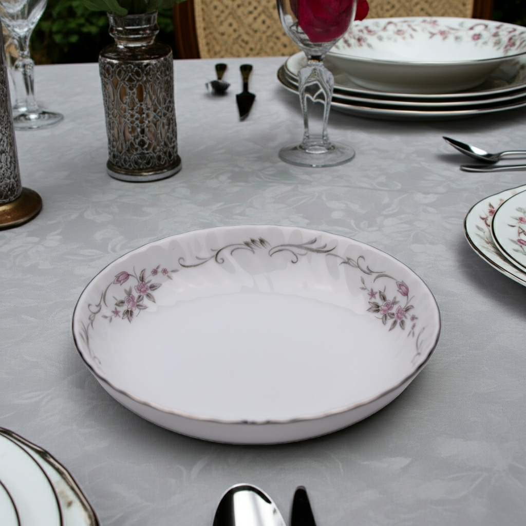 Gold Standard GST1 Rosebud Porcelain Fruit Bowl — Silver Edge