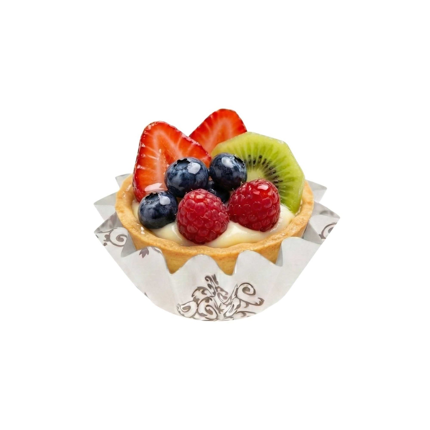 Panificio 0.4 oz Round Vintage Floral Paper Mini Baking Cup - Flared - 2" x 2" x 1/2" - 200 count box