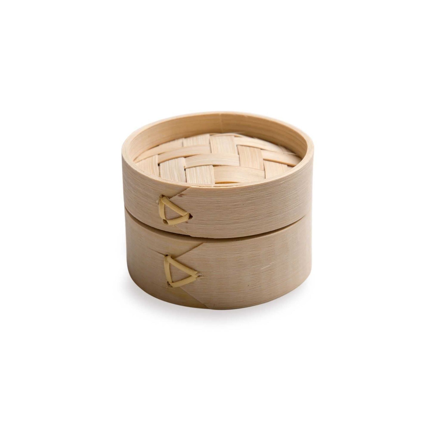 Bambuddha 2 oz Round Natural Bamboo Mini Steamer - 3 1/4" x 3 1/4" x 2" - 100 count box