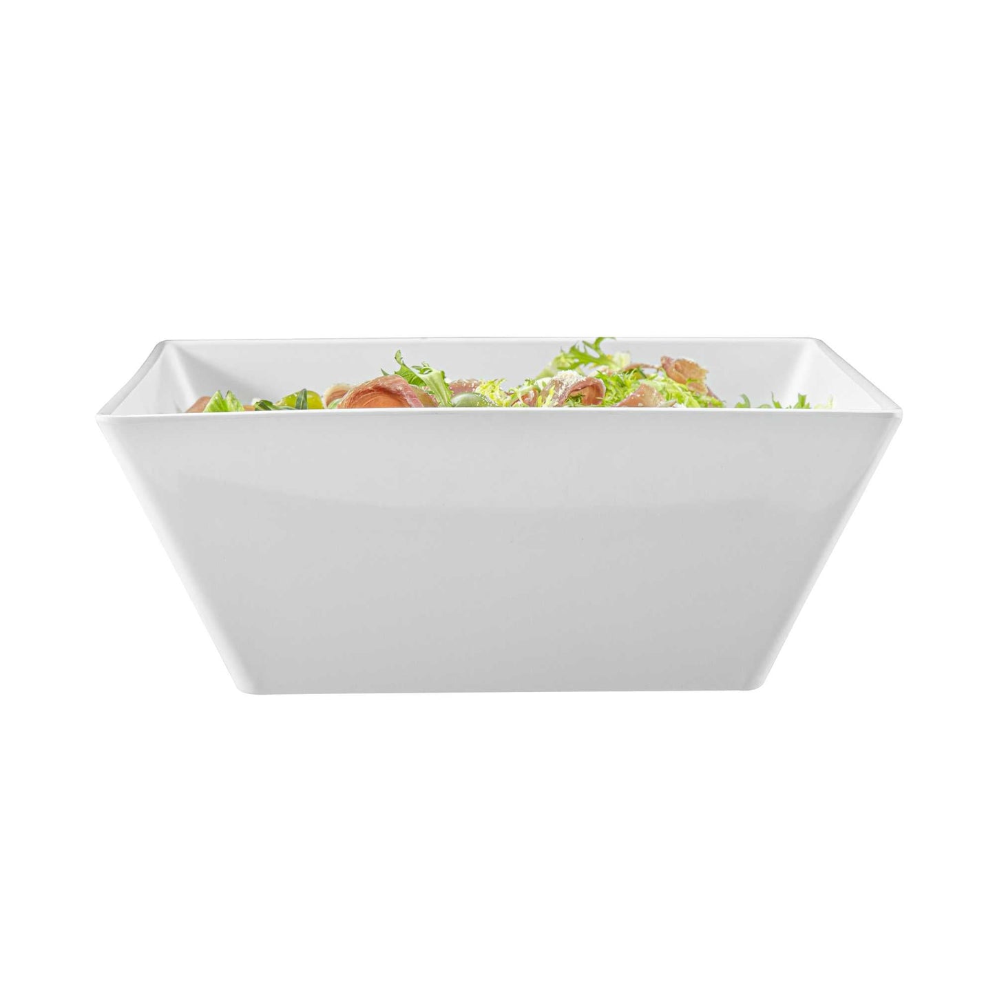 Voga 180 oz Square White Melamine Serving Bowl - Classic - 11 3/4" x 11 3/4" x 4 1/2" - 2 count box