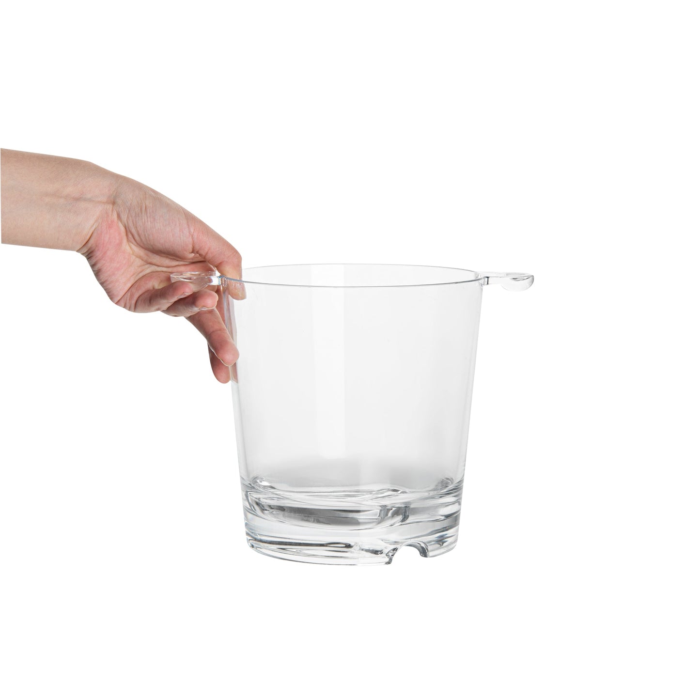 Bar Lux 2.4 qt Clear Plastic Ice / Champagne Bucket - 9" x 6 1/2" x 6 3/4" - 12 count box