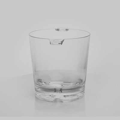 Bar Lux 2.4 qt Clear Plastic Ice / Champagne Bucket - 9" x 6 1/2" x 6 3/4" - 12 count box