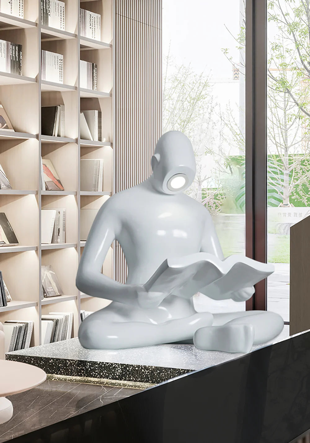 Reading Human Sculpture Floor Lamp