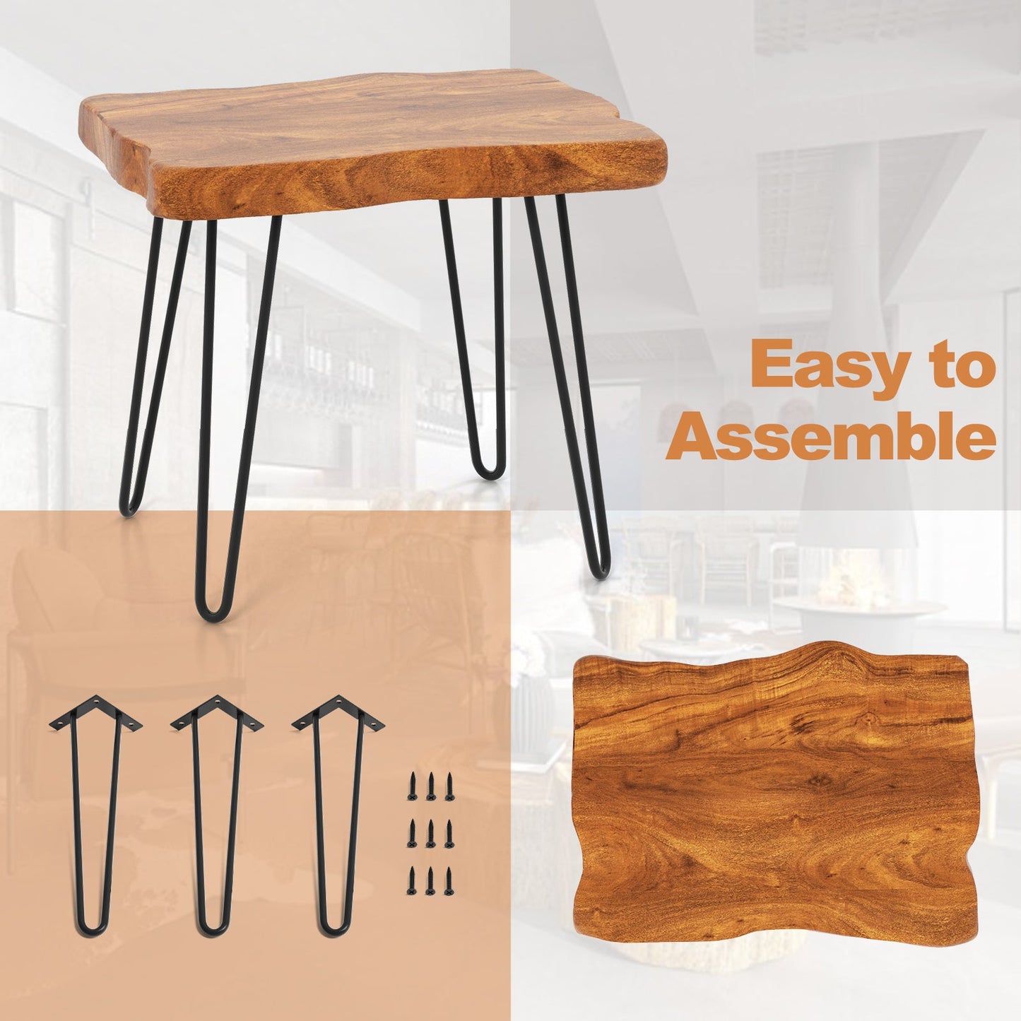 Rectangular Reclaimed Recycled Indonesia Teak Wood End Table