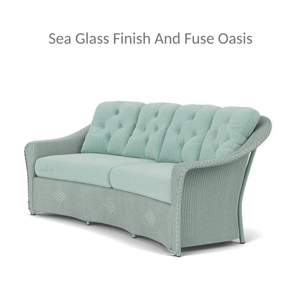 Reflections All Weather Wicker Crescent Sofa with Sunbrella Cushions