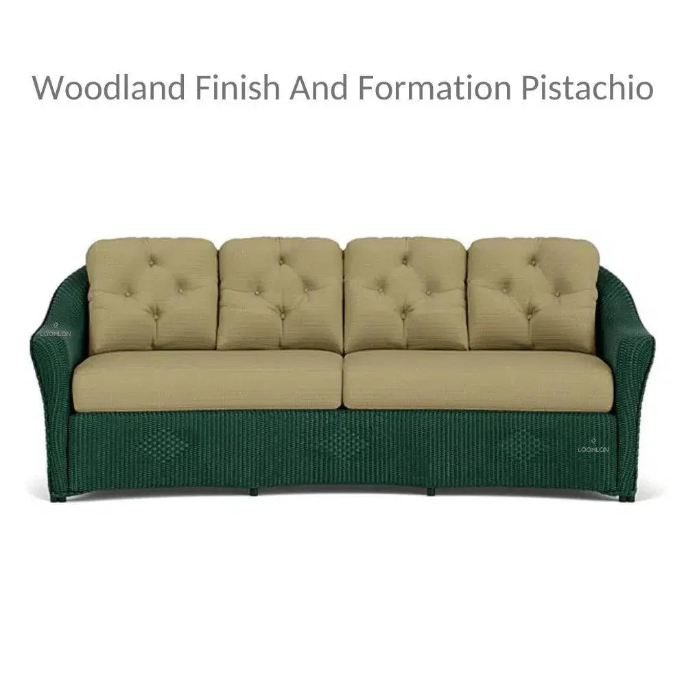 Reflections All Weather Wicker Crescent Sofa with Sunbrella Cushions