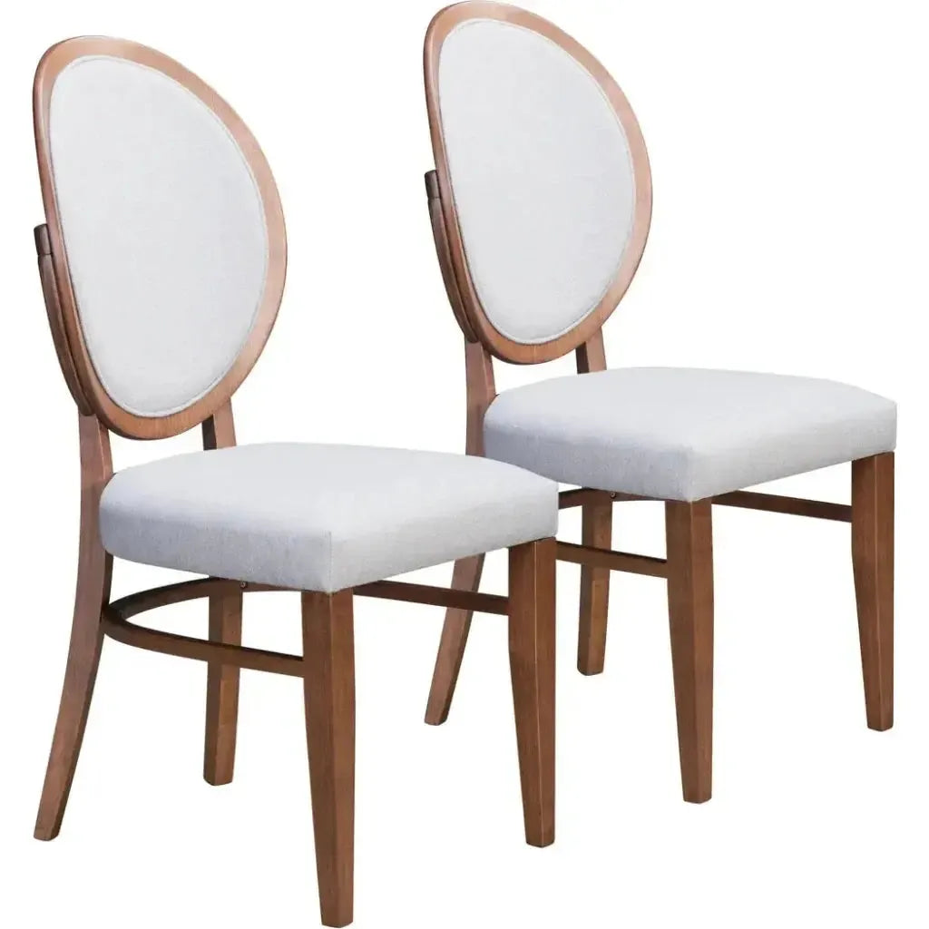 Regents Dining Chair 2PC Walnut & Gray