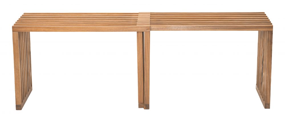 Riviera Natural Wooden Extendable Outdoor Bench 2PC
