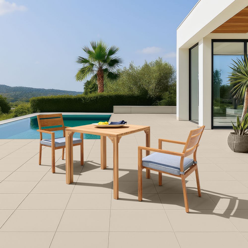 Riviera Natural Wooden Extendable Outdoor Dining Table