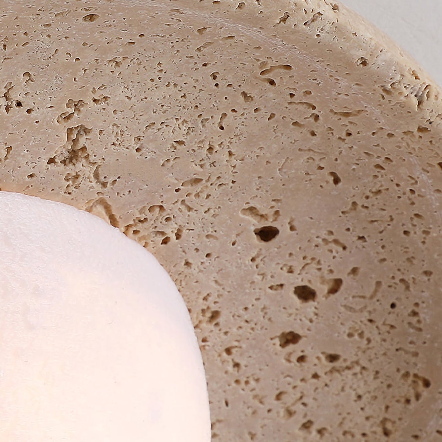Round Travertine Wall Lamp