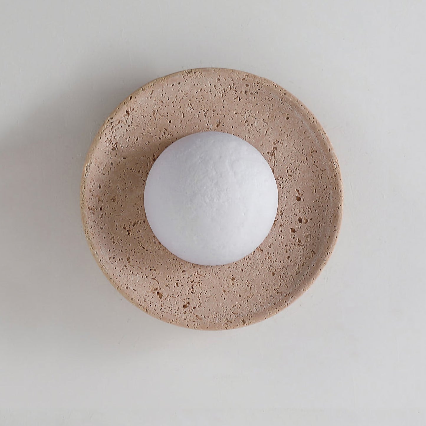 Round Travertine Wall Lamp