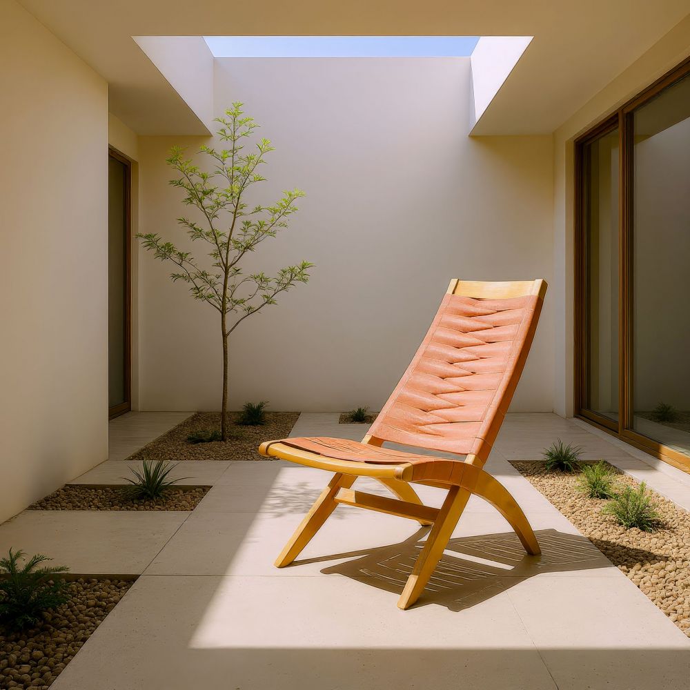 Rova Solid Wooden Rattan Frame Weaved Outdoor Luxury Lounge Chair