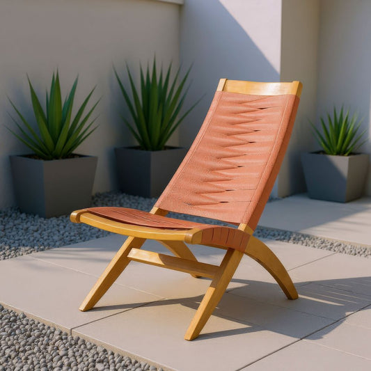 Rova Solid Wooden Rattan Frame Weaved Outdoor Luxury Lounge Chair