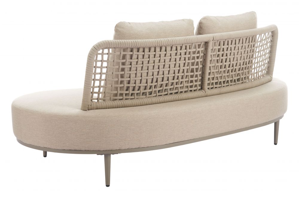 Ruhe Olefin Woven Rattan and Upholstered Fabric Outdoor Luxury Sofa