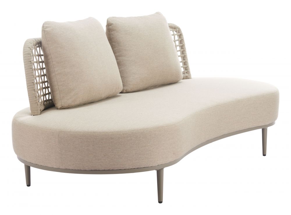 Ruhe Olefin Woven Rattan and Upholstered Fabric Outdoor Luxury Sofa