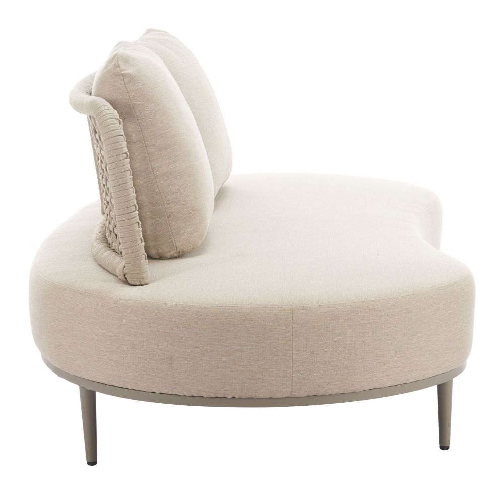 Ruhe Olefin Woven Rattan and Upholstered Fabric Outdoor Luxury Sofa