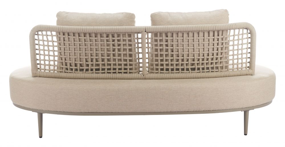 Ruhe Olefin Woven Rattan and Upholstered Fabric Outdoor Luxury Sofa