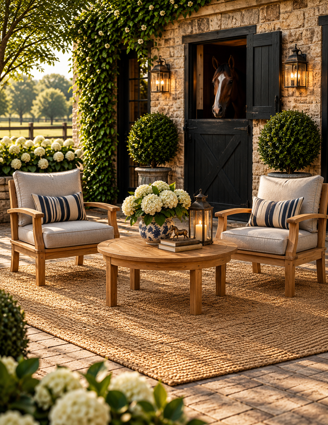 Seabrook Outdoor Patio Teak 3-Piece Conversation Set - Gray