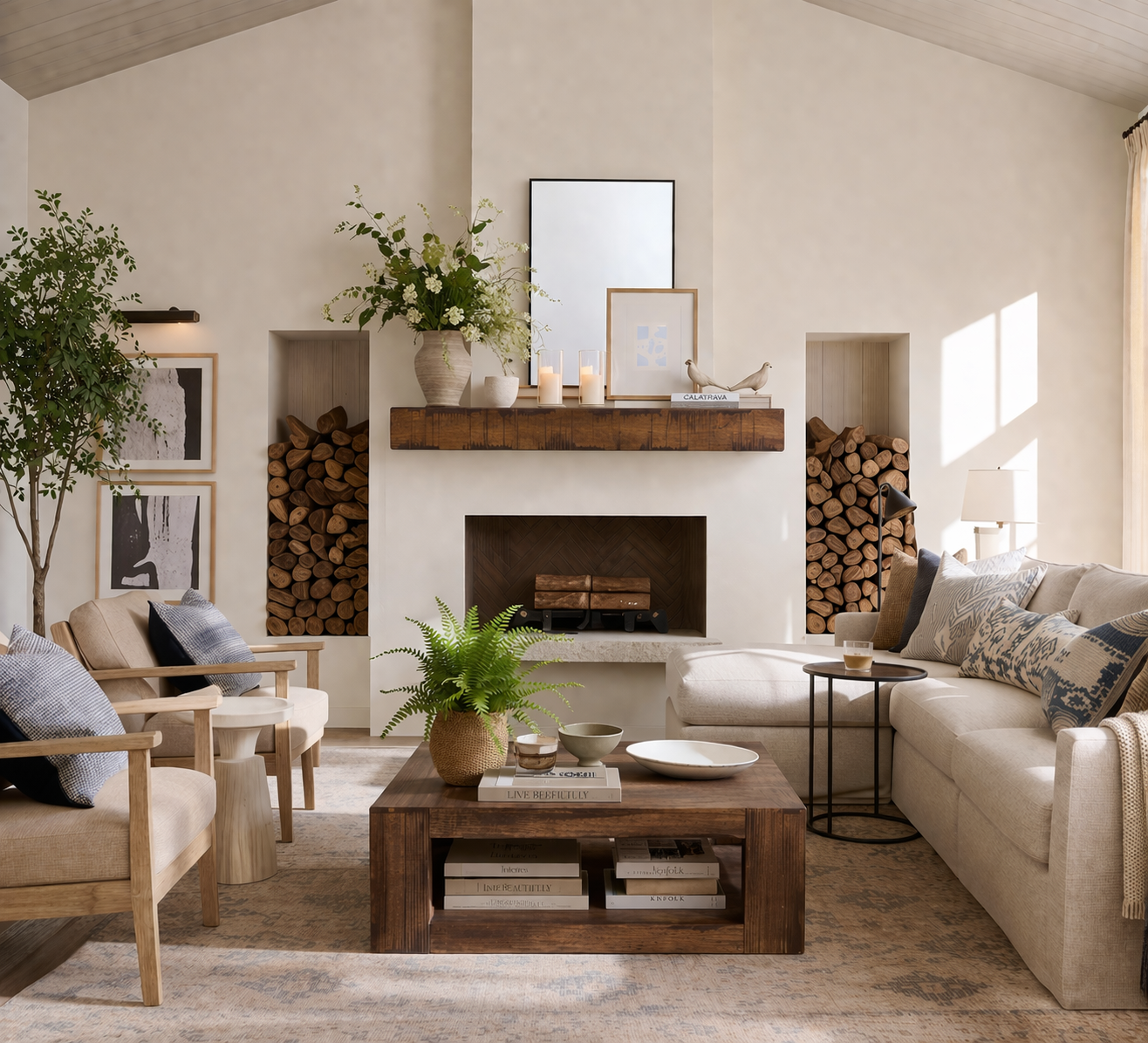 Rustic Poplar Reclaimed Natural Wood Fireplace Mantel Shelf
