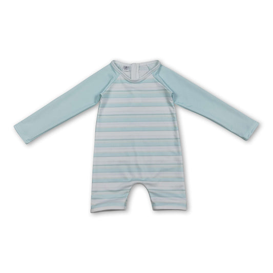 Long sleeves stripe baby boy summer swimsuit