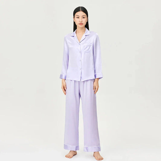 Women’s Mulberry Silk Pajama Set Long Sleeve Loungewear