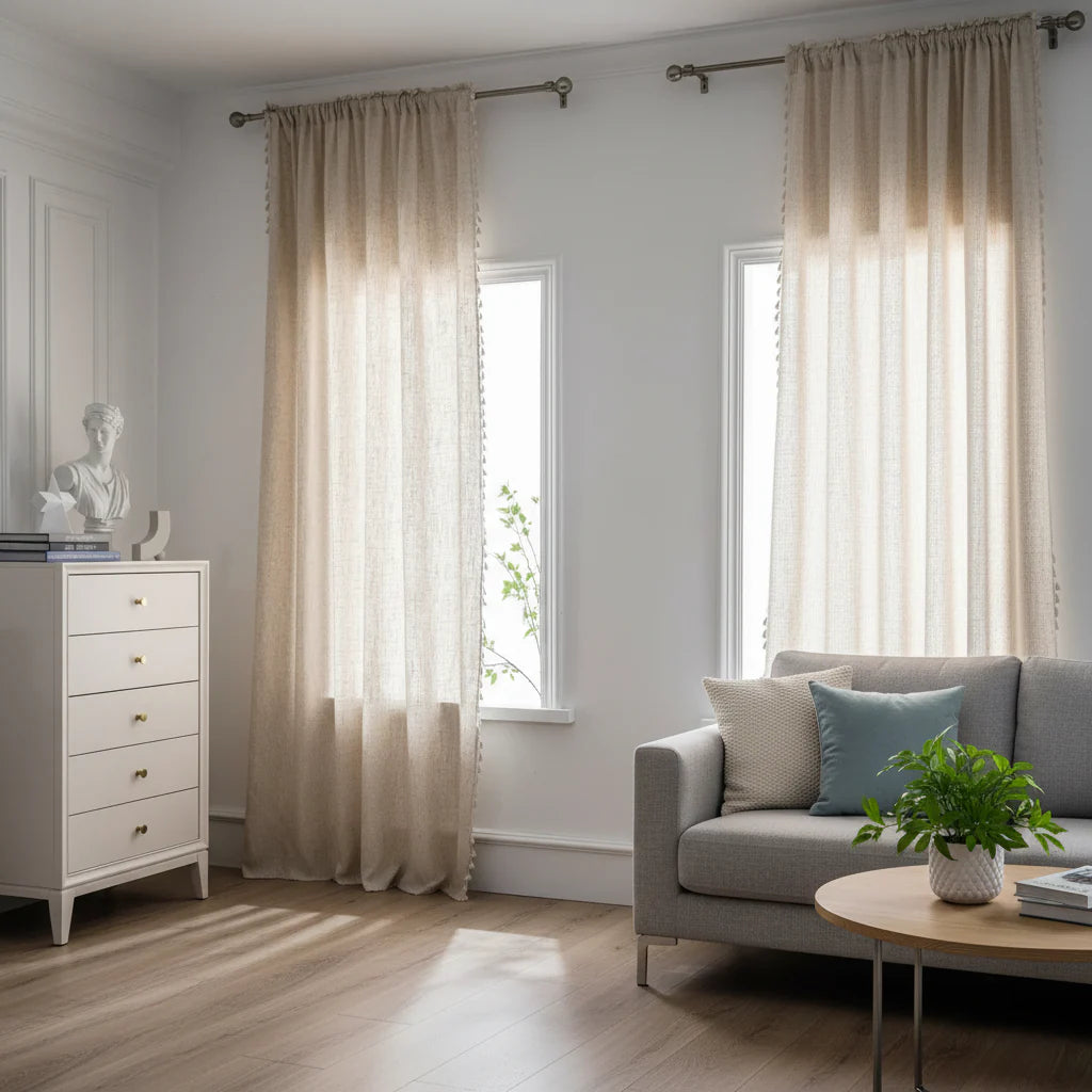 Natural Flax Linen Luxury Curtains