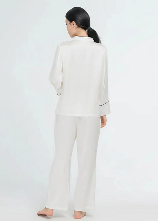 Elegant Women's Real Silk Pajamas Long Sleeve