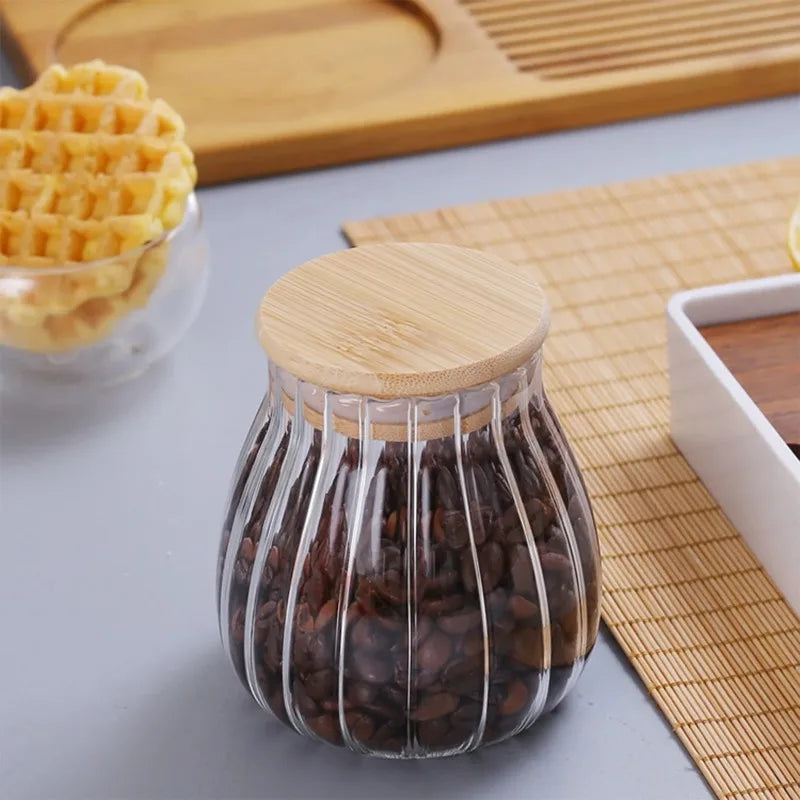 Aramé Glass Jar with Wood Lid