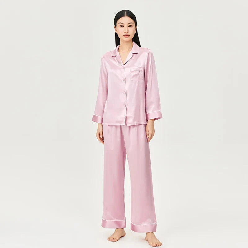 Women’s Mulberry Silk Pajama Set Long Sleeve Loungewear