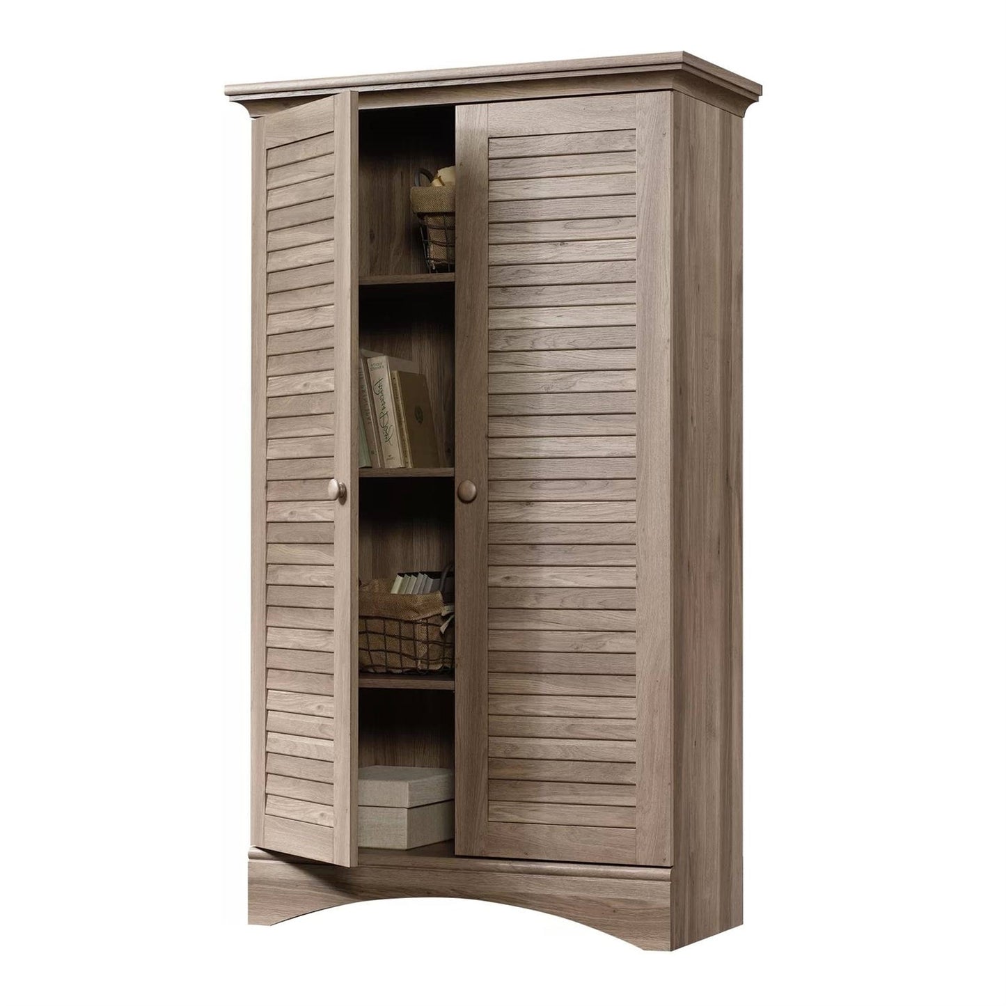 Seabrook Louvered Storage Armoire Cabinet