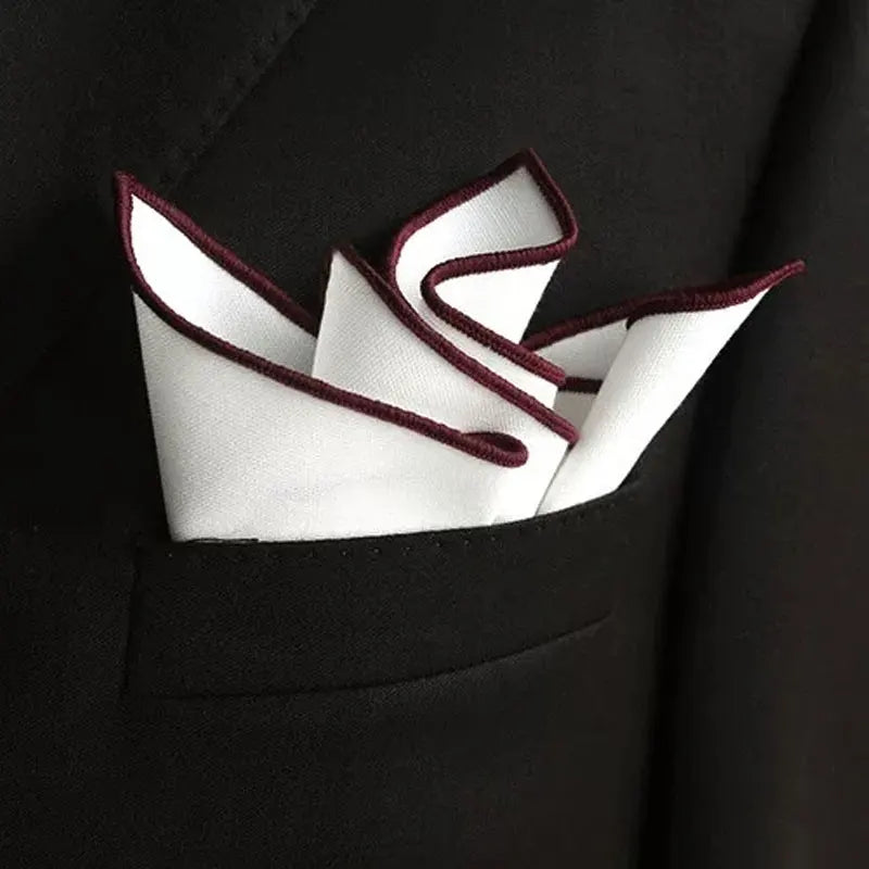 2-Pack Men's Cotton Linen Handkerchiefs White Pocket Squares 9 x 9 in (23 x 23 cm)