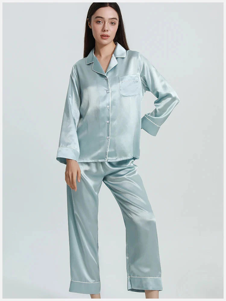 Mulberry Silk 2-Piece Pajama Set Long-Sleeved
