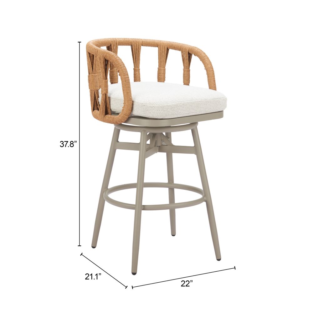 Safal Olefin Fabric Swivel Outdoor Luxury Barstool
