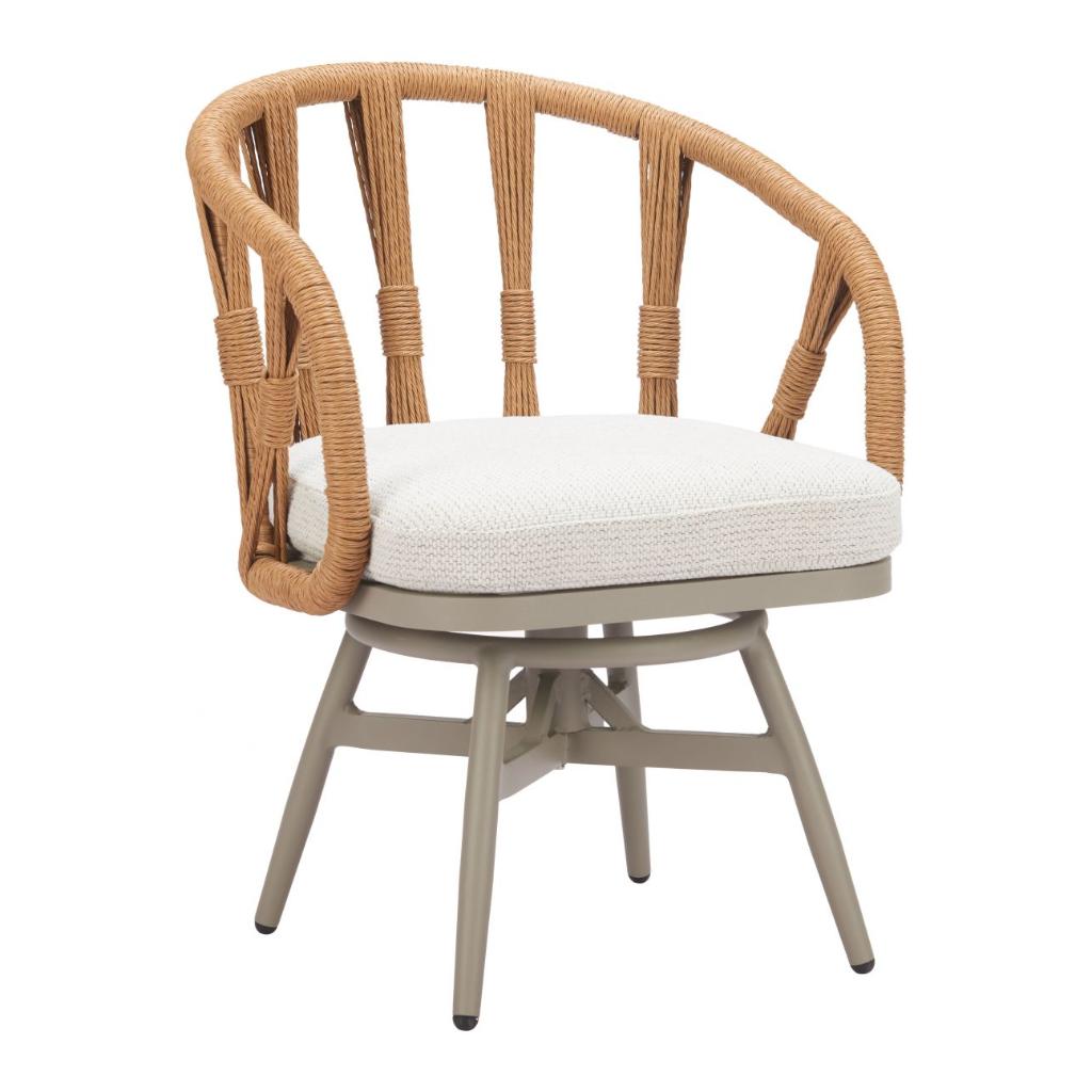 Safal Olefin Fabric Swivel Outdoor Dining Chair