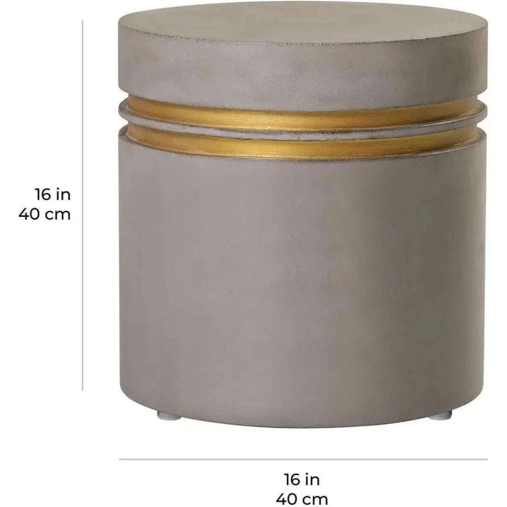 Santori Double Ring Short - Gold Outdoor End table