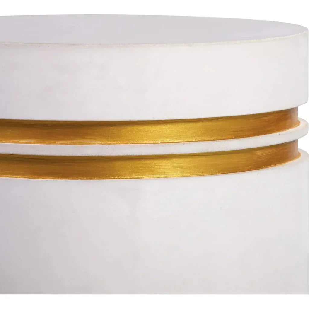 Santori Double Ring Short - White Outdoor End table
