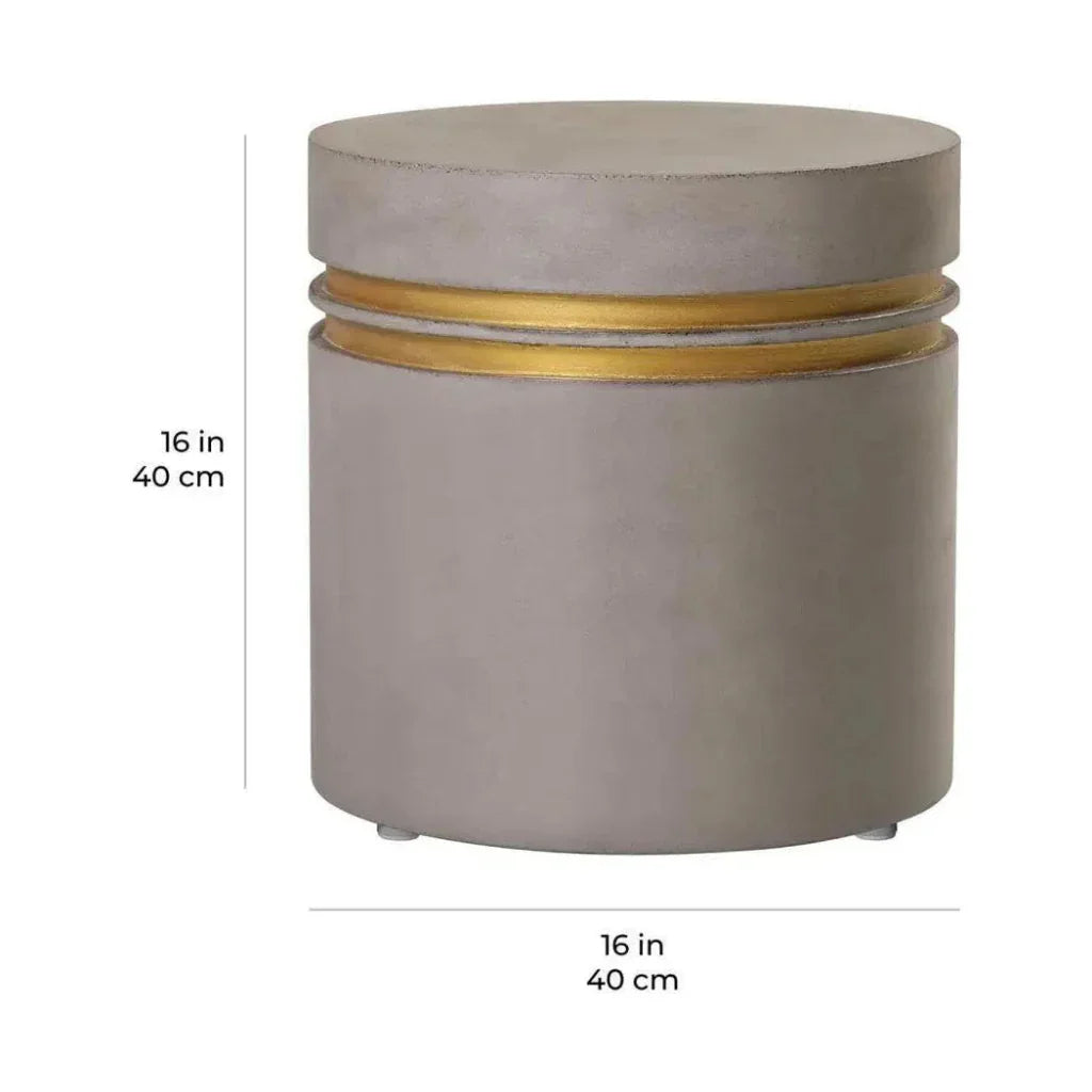 Santori Double Ring Short - White Outdoor End table