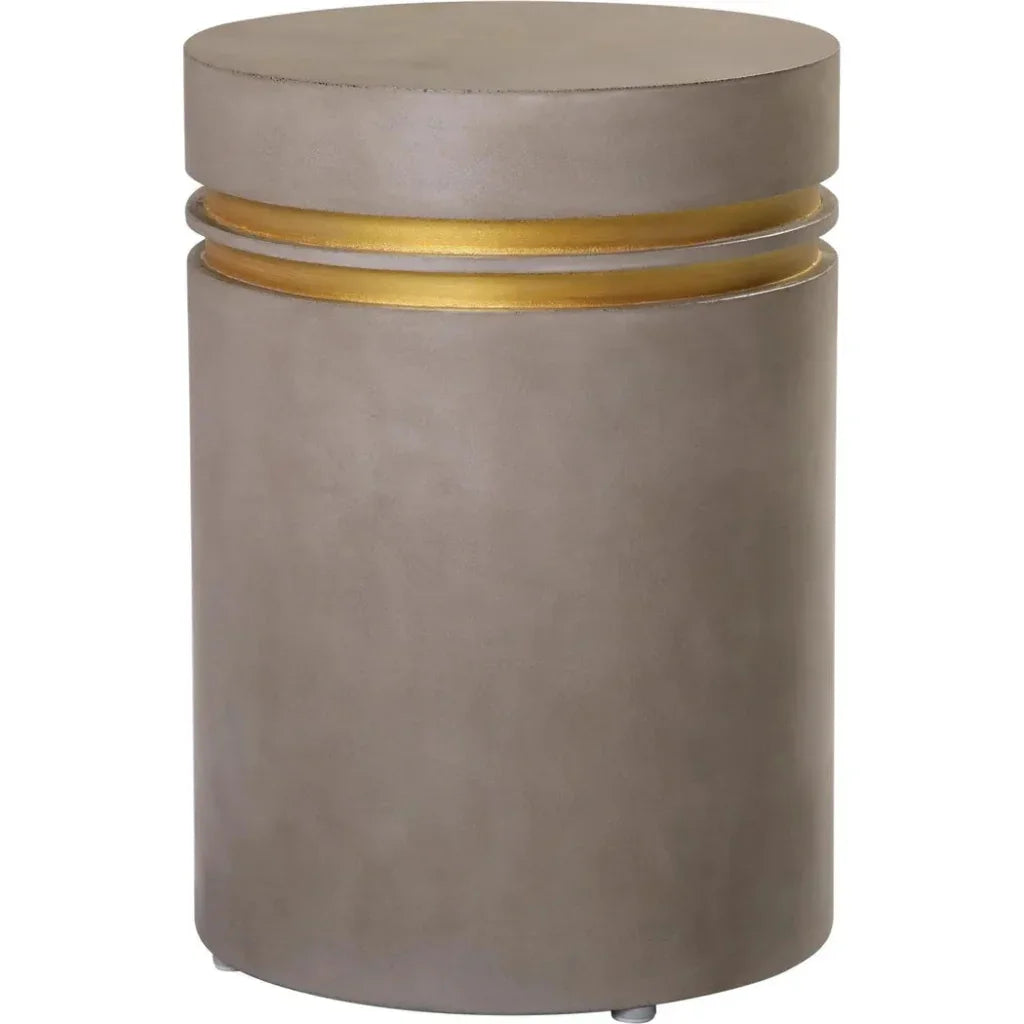 Santori Double Ring Tall - Gray/Gold Outdoor End table