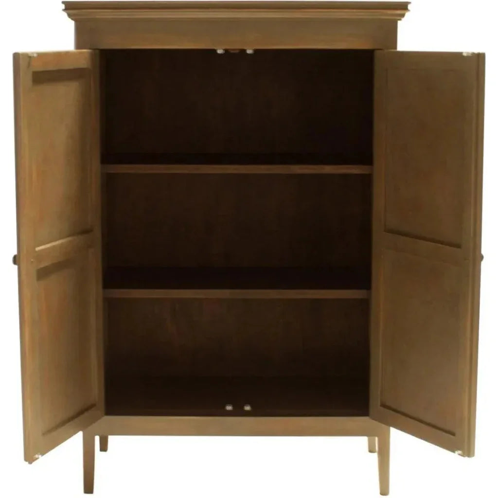 Sardinia Solid Wooden Brown Armoire