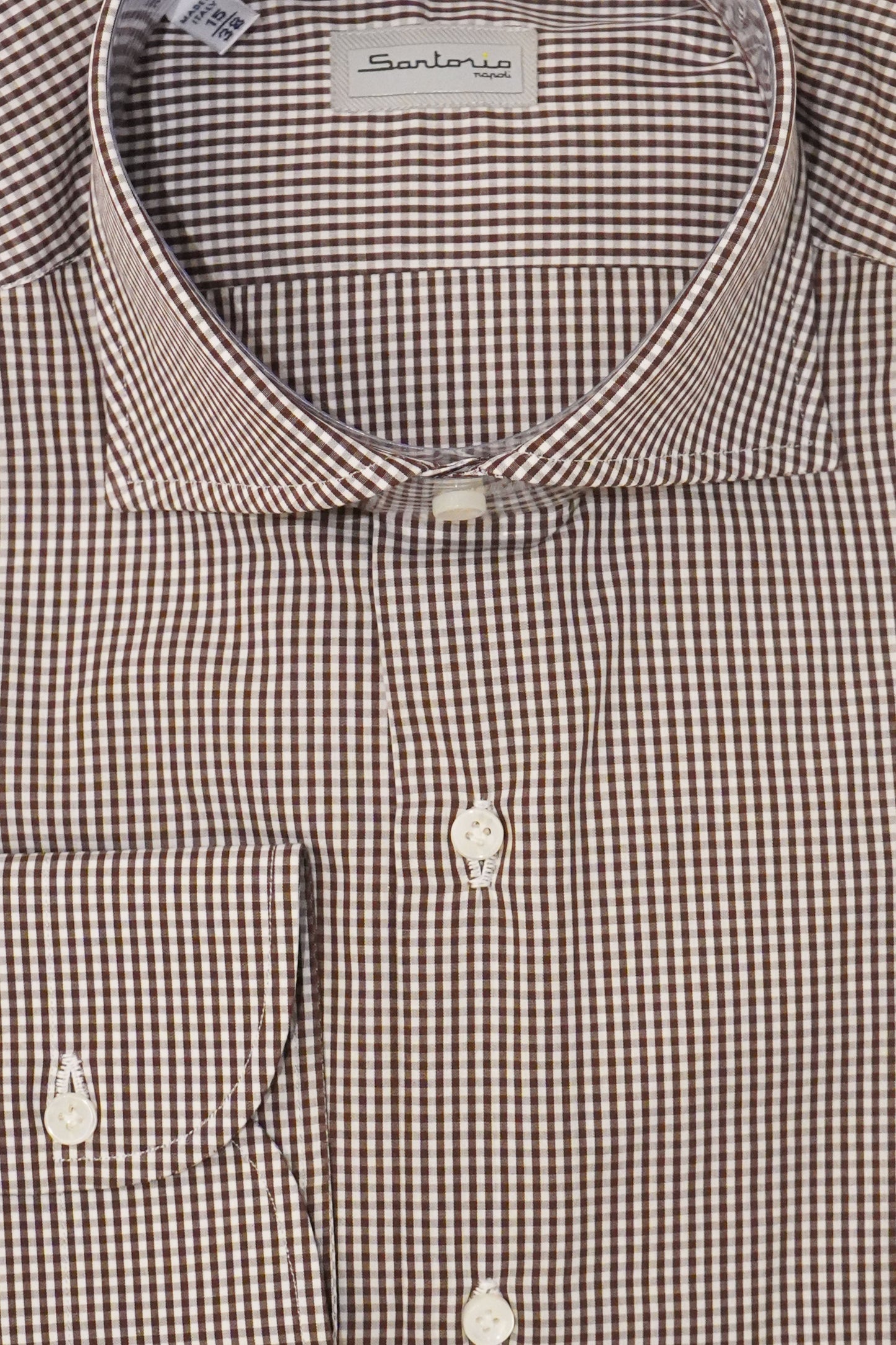 Sartorio Micro Gingham Cotton Dress Shirt