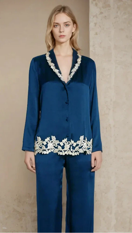 Women’s 2-Piece Mulberry Silk Pajama Set Silk Nightwear