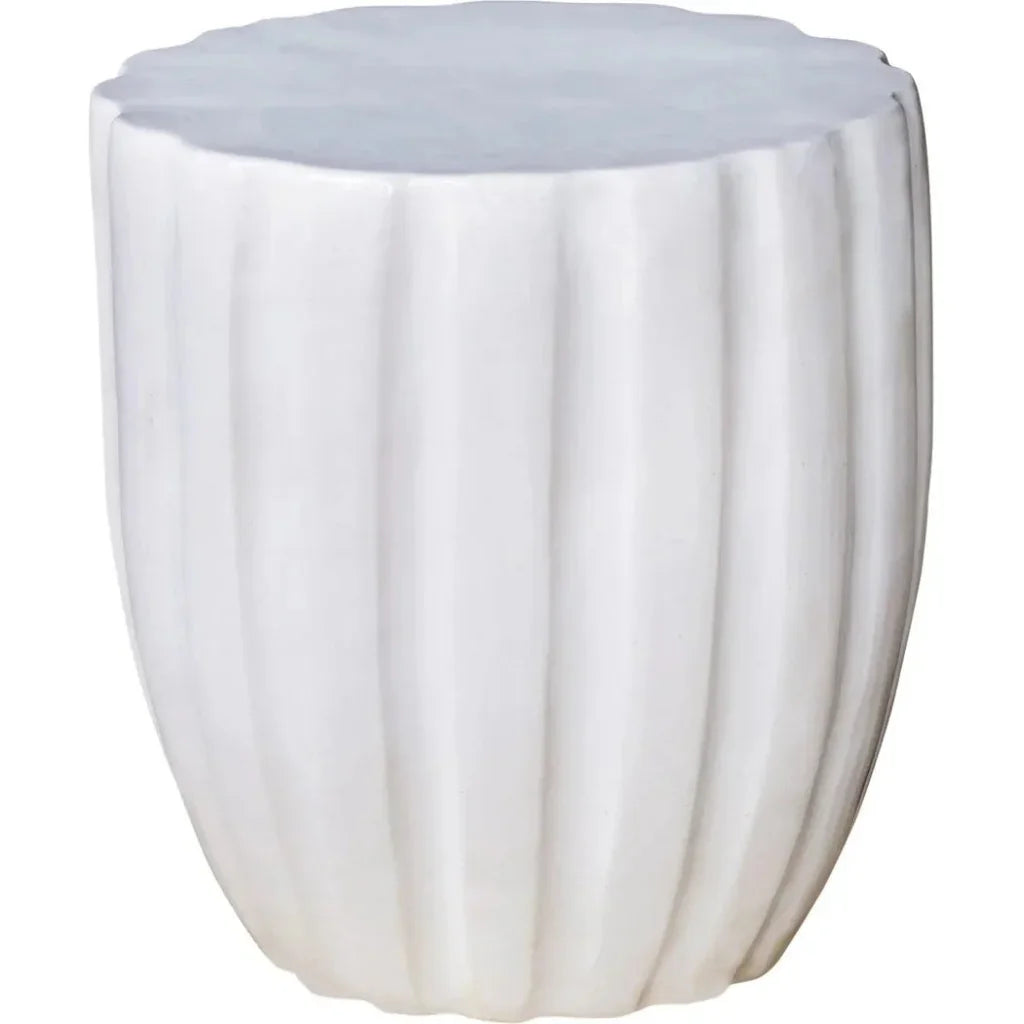 Scallop Stool – Snow White Outdoor Stool