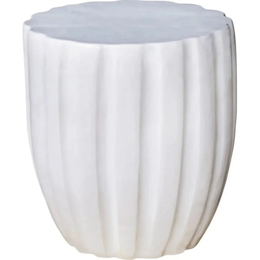 Scallop Stool – Snow White Outdoor Stool