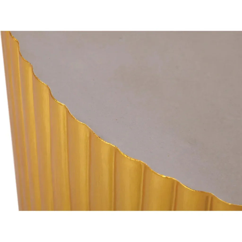 Scalloped Zanzibar Gold Outdoor Luxury Concrete Coffee Table