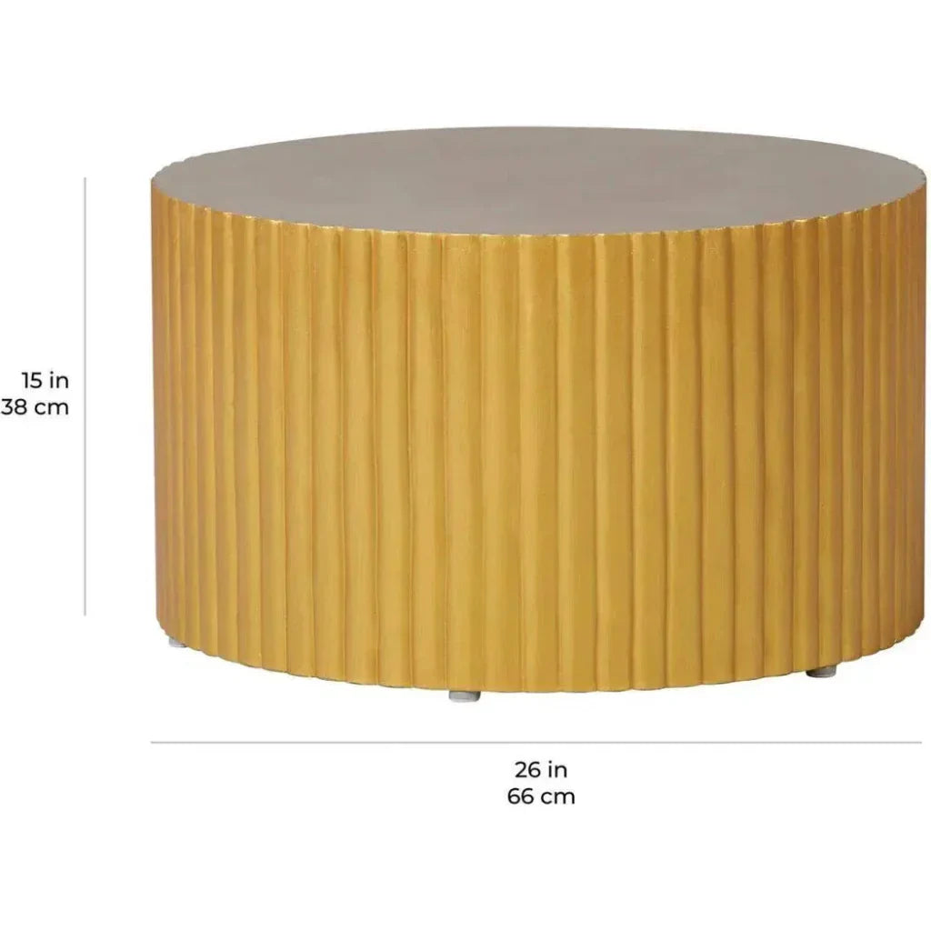 Scalloped Zanzibar Gold Outdoor Luxury Concrete Coffee Table